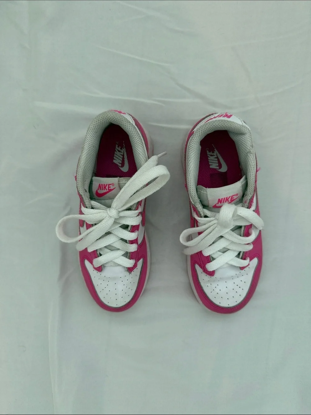 Nike Dunk Kids Pink and White Low-Top Sneakers